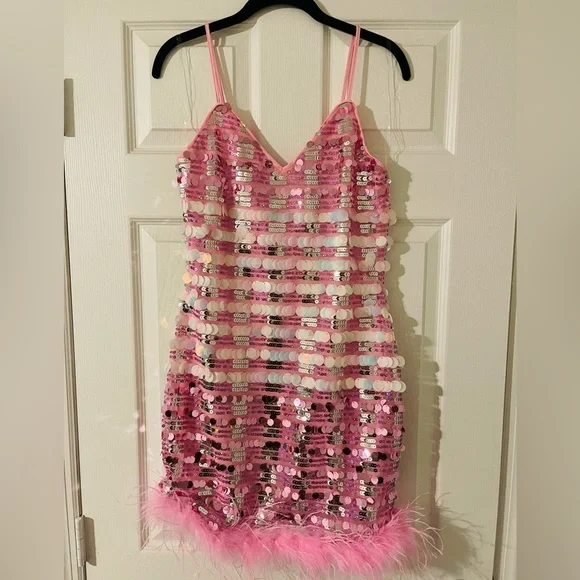 Hot & Delicious | Dresses | Hot Delicious Barbie Pink And Iridescent Sequin  Dress | Poshmark